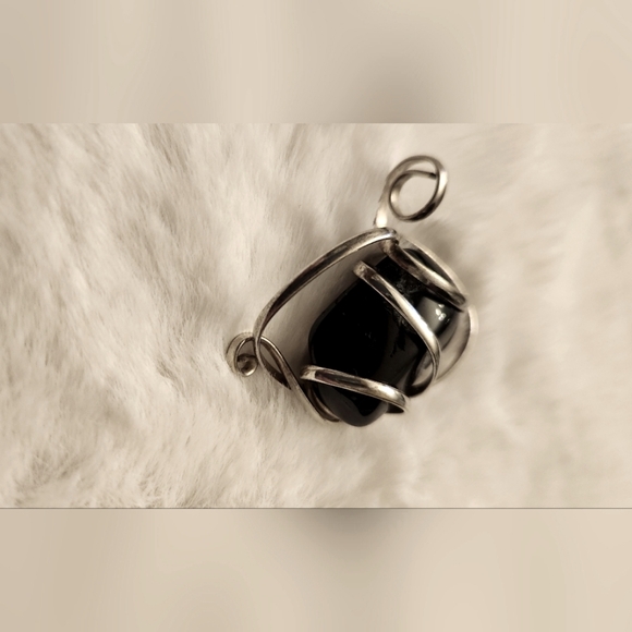 Black Tourmaline and Silver Pendant - Picture 6 of 7